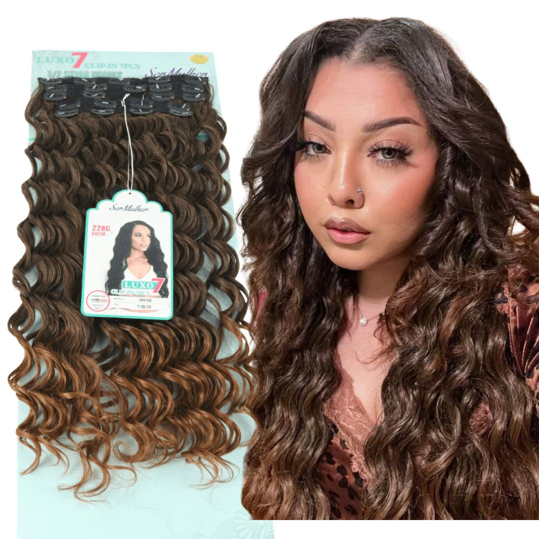 IRENE – Estensione della fibra dei capelli ondulati con clip