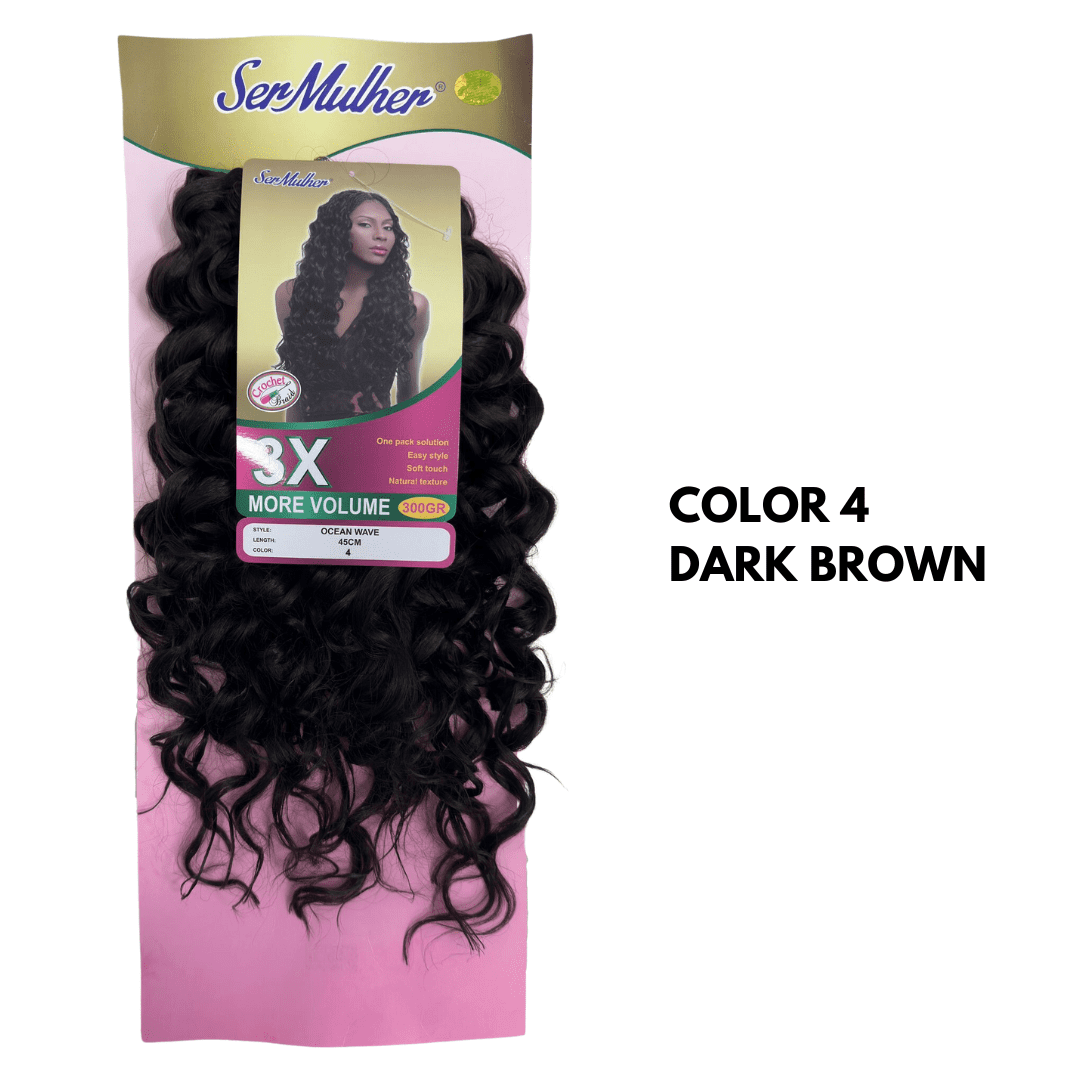 OCEAN WAVE- Extension sintetiche di capelli ondulati per Crochet Braids- 300Gr 45cm