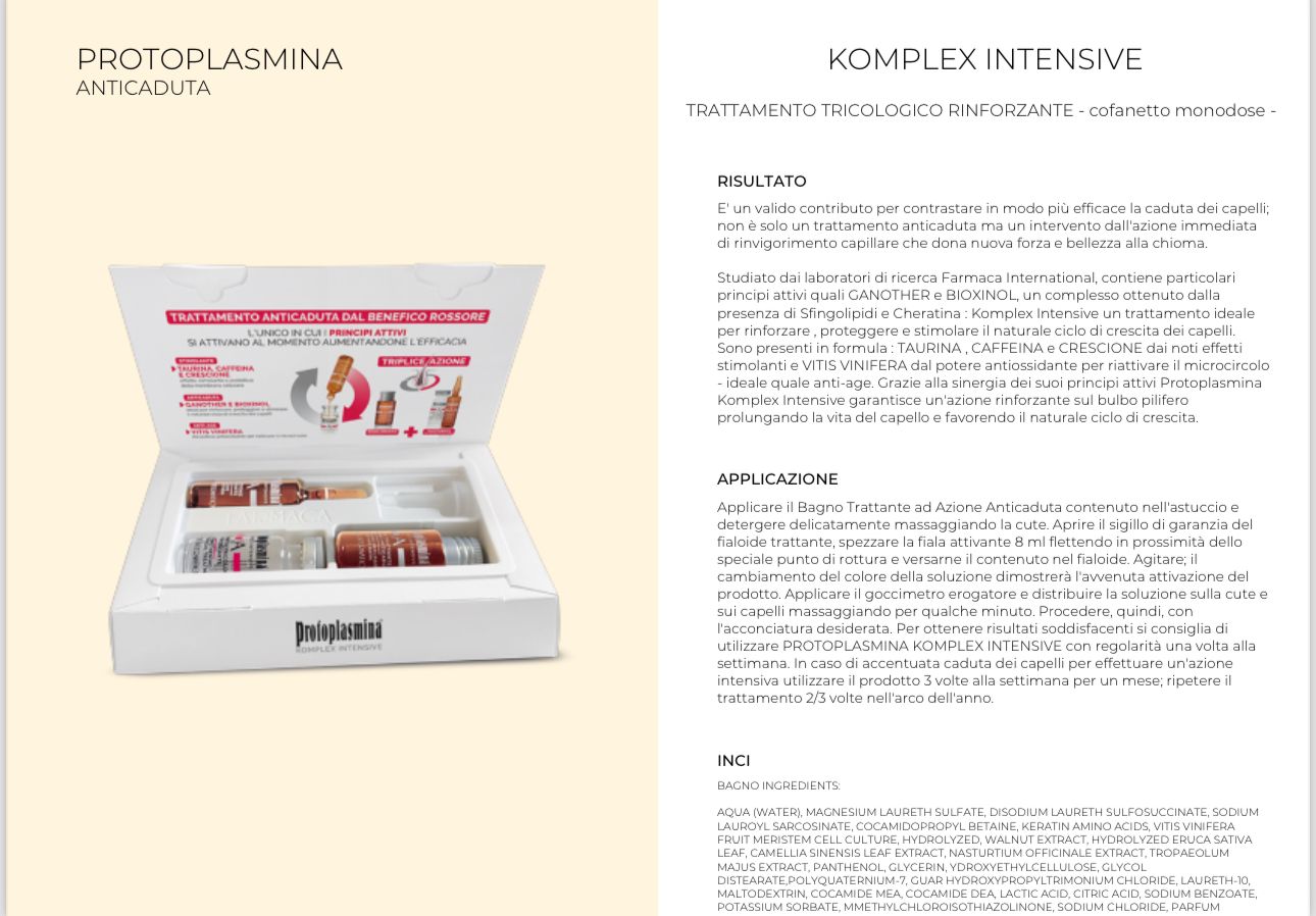 KOMPLEX INTENSIVE TRATTAMENTO TRICOLOGICO RINFORZANTE - cofanetto monodose-
