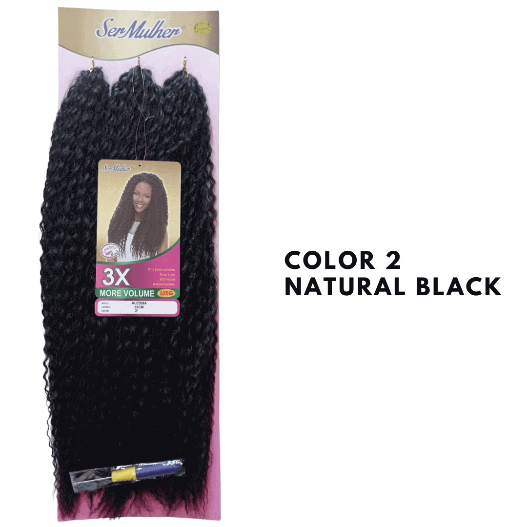 ALESSIA- Extension sintetiche di capelli ricci per Crochet Braids- 320Gr 65cm