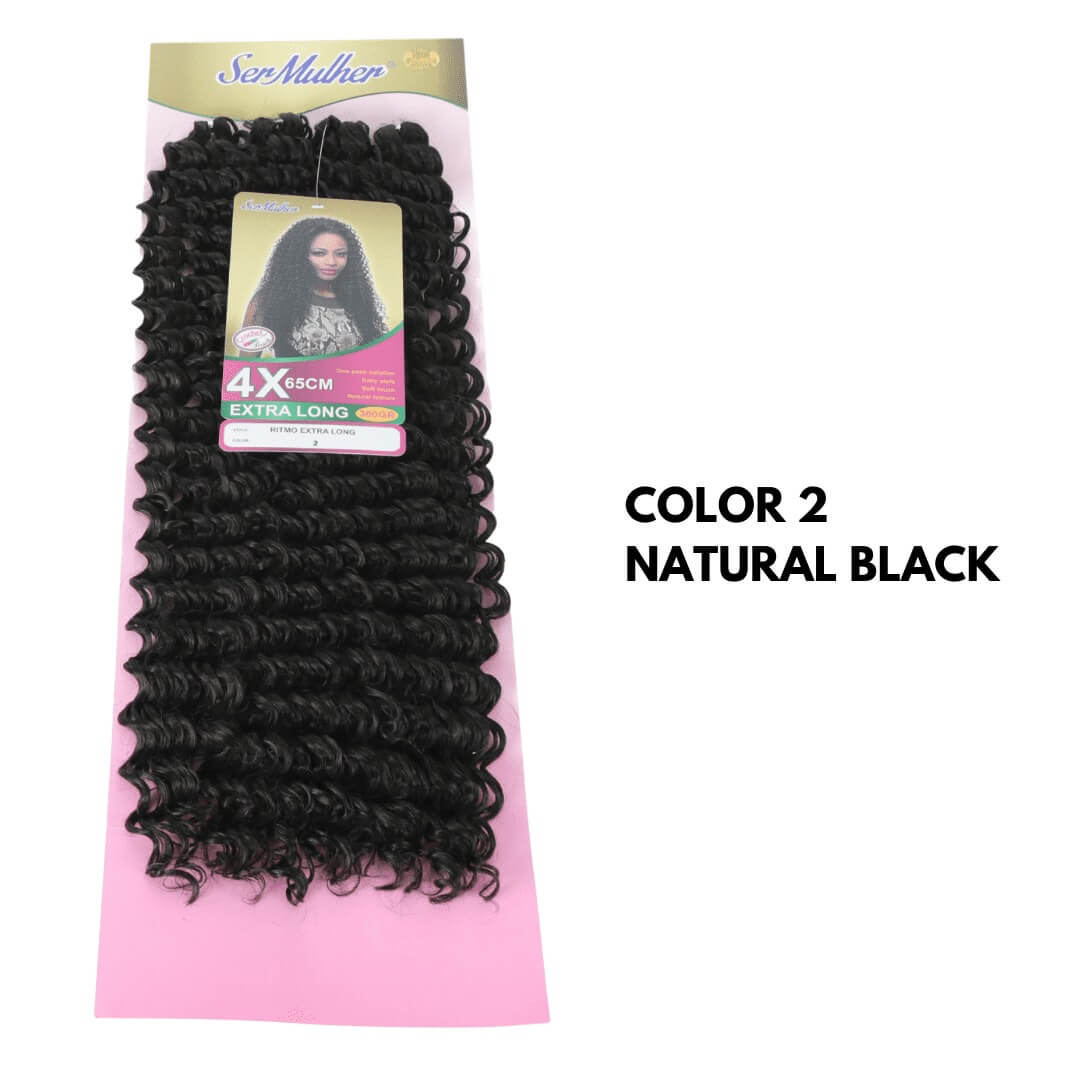 NEW RITMO 65CM Extension di capelli ricci per Crochet Braids