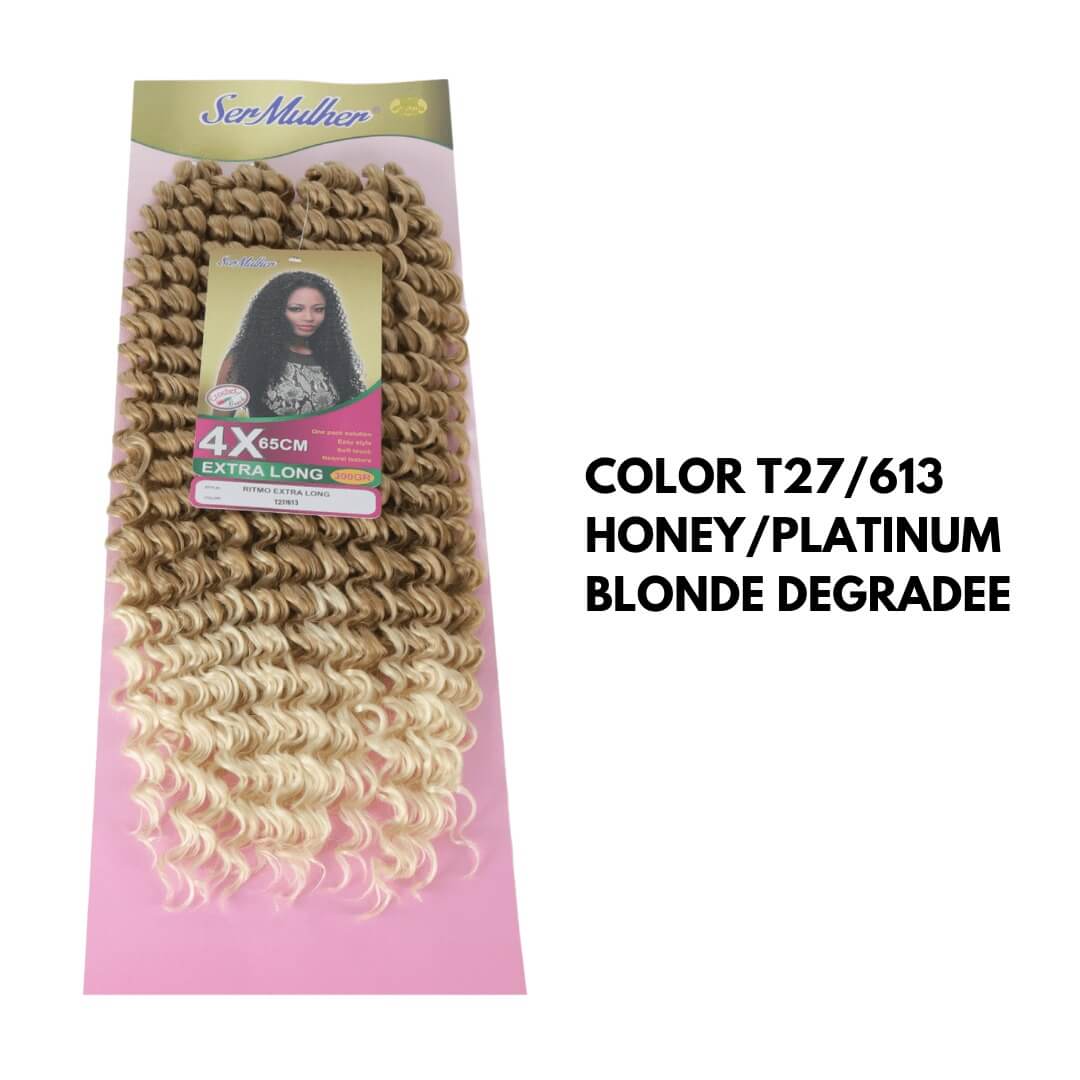 NEW RITMO 65CM Extension di capelli ricci per Crochet Braids