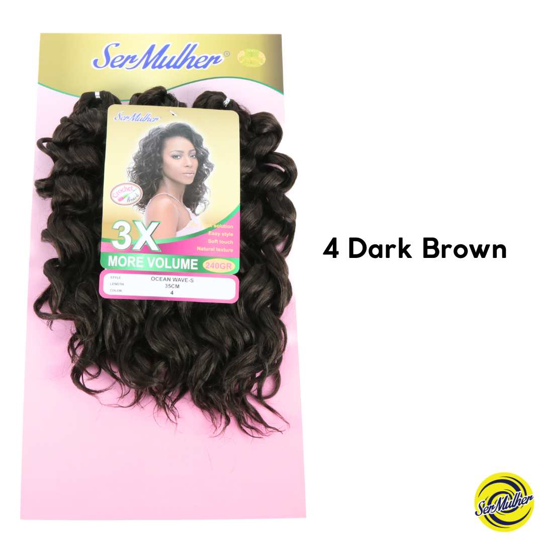New OCEAN WAVE- Extension sintetiche di capelli ondulati per Crochet Braids- 35CM